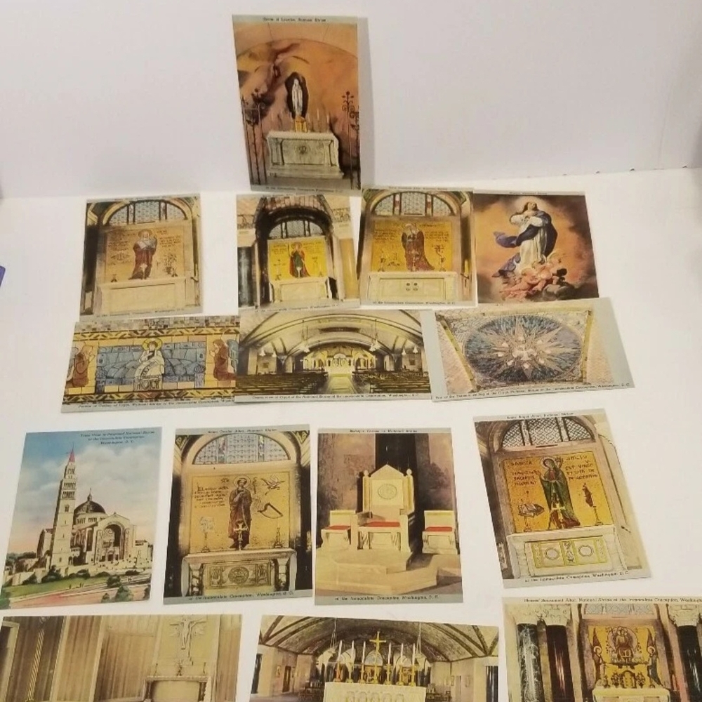 Antique 15 Postcard‎ Set - National Shrine of the Immaculate Conception - Picture 1 of 10